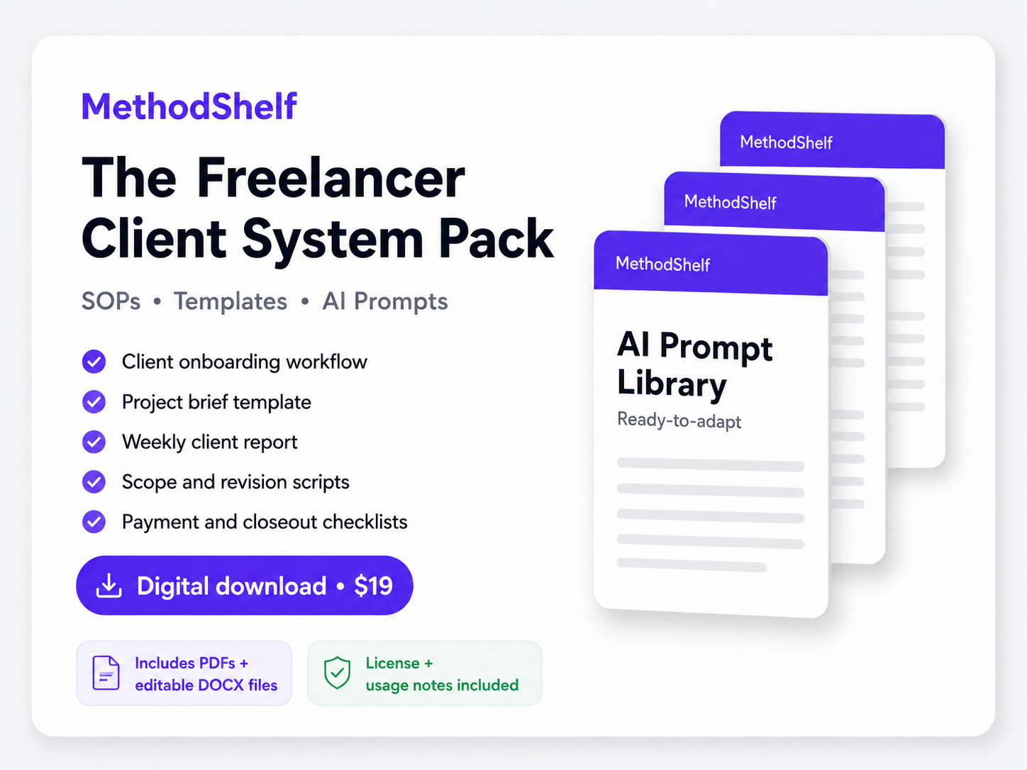 The Freelancer Client System Pack product mockup